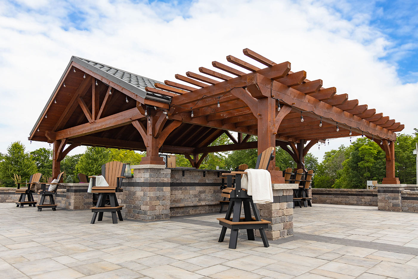 Timber Frame Pavilion with bar