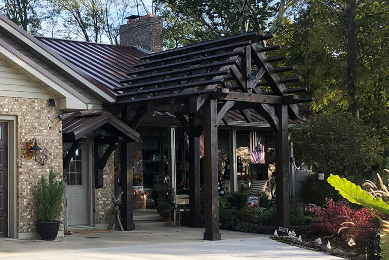 pergola as a front porch on a house