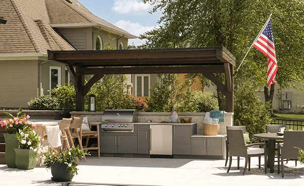 Small Outdoor Kitchen Pavilion in Rochester NY