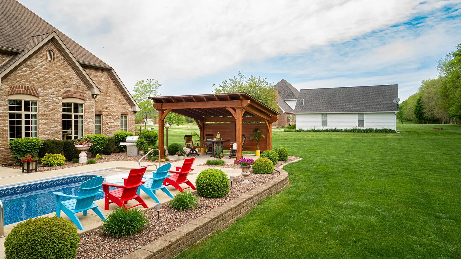 Beautiful backyard timber frame pavilion in state college pa