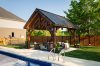 beautiful poolside timber frame pavilion
