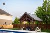timber frame pavilion poolside