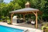 poolside pavilion with beautiful hardwood construction